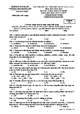 Đề thi thử THPT Quốc gia lần 3 môn Hóa học - Mã đề 132 - Năm học 2016-2017 - Trường THPT Ngô Sĩ Liên